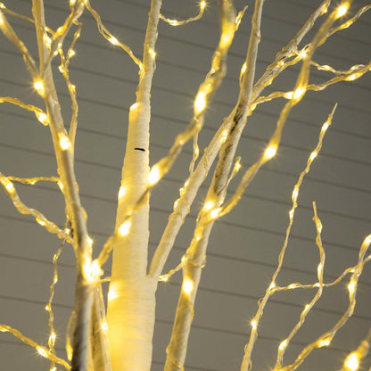 7ft. Pre-Lit Artificial White Birch Tree with 400 Warm White LED Lights
