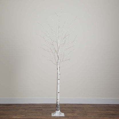 7ft. Pre-Lit Artificial White Birch Tree with 400 Warm White LED Lights