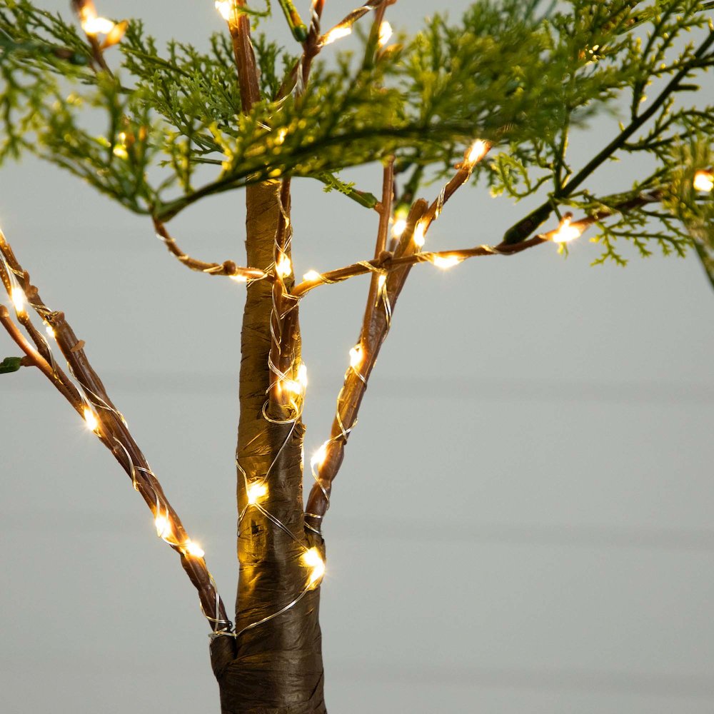 3ft. Lighted Artificial Cypress Tree with 120 Warm White LED Lights