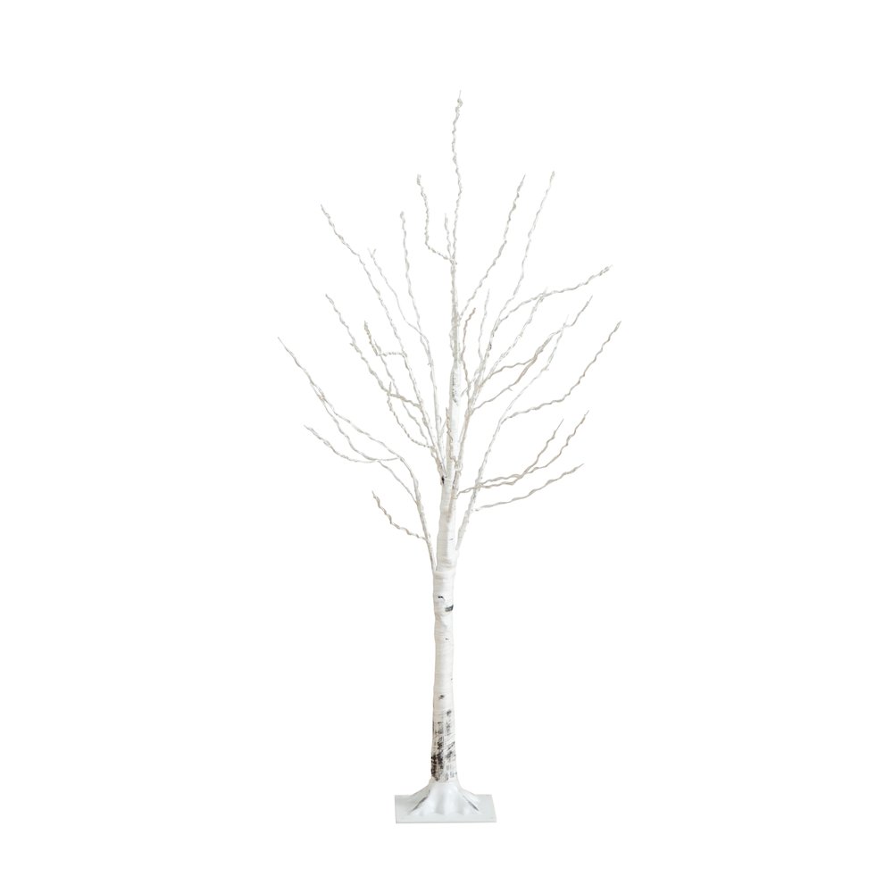 4ft. Pre-Lit Artificial White Birch Tree with 240 Color Changing LED Lights