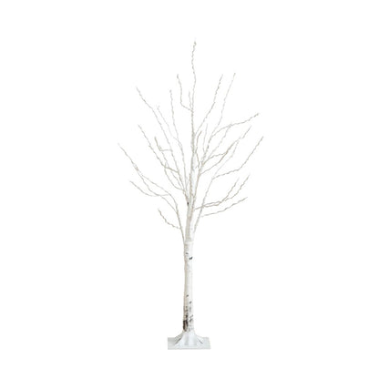 4ft. Pre-Lit Artificial White Birch Tree with 240 Color Changing LED Lights