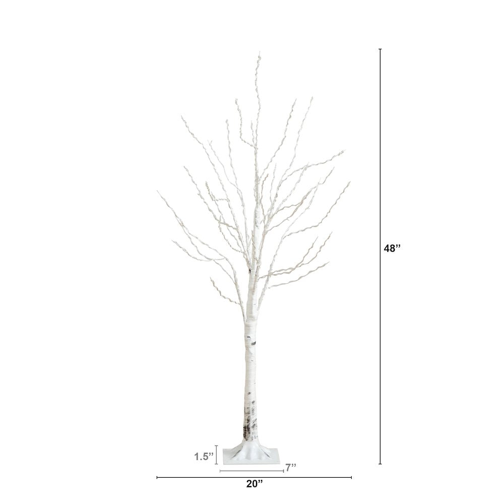 4ft. Pre-Lit Artificial White Birch Tree with 240 Color Changing LED Lights