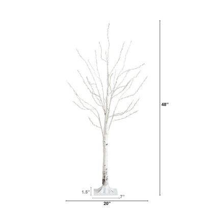 4ft. Pre-Lit Artificial White Birch Tree with 240 Color Changing LED Lights