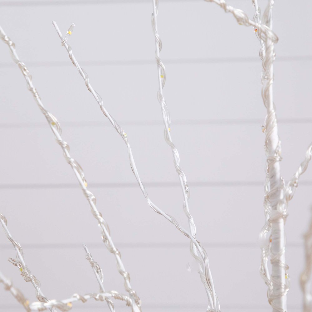 4ft. Pre-Lit Artificial White Birch Tree with 240 Color Changing LED Lights