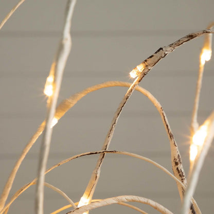 4ft. Pre-Lit Artificial White Weeping Willow Tree with 120 Warm White LED Lights