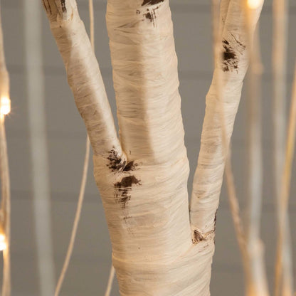 6ft. Pre-Lit Artificial White Weeping Willow Tree with 160 Warm White LED Lights