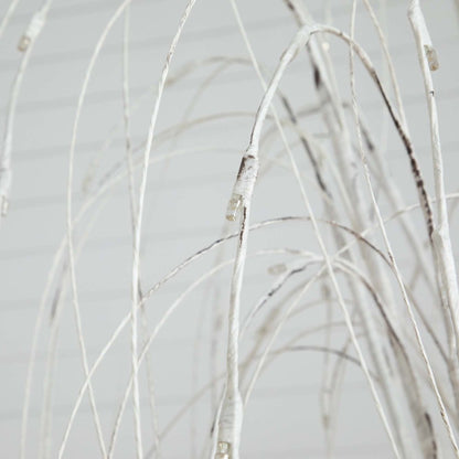 6ft. Pre-Lit Artificial White Weeping Willow Tree with 160 Warm White LED Lights