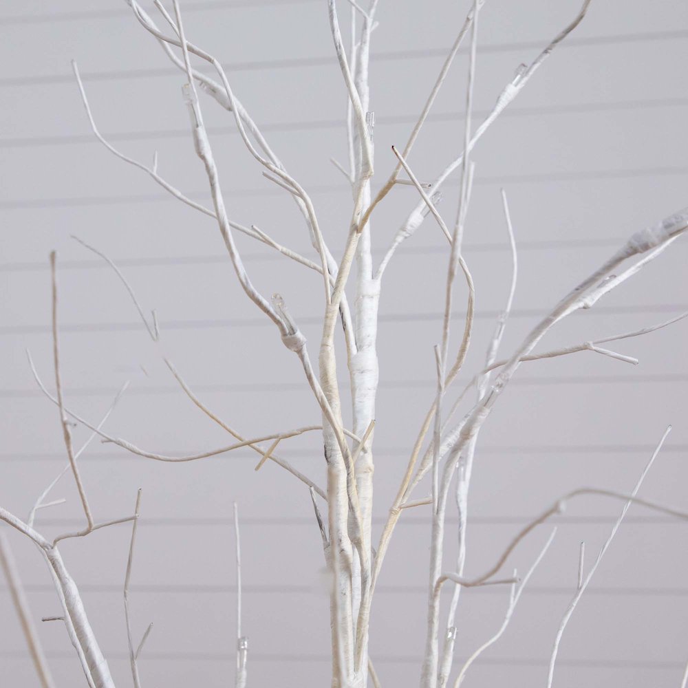 4ft. Pre-Lit Artificial White Birch Tree with 51 White LED Lights