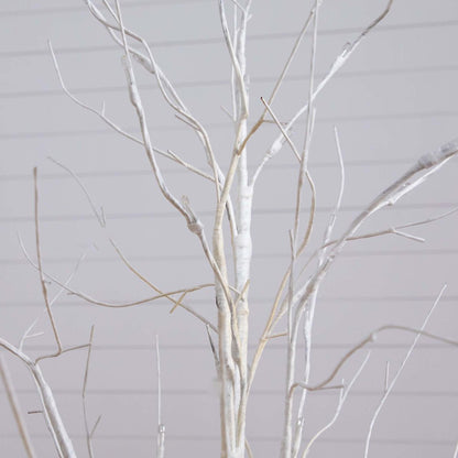 4ft. Pre-Lit Artificial White Birch Tree with 51 White LED Lights