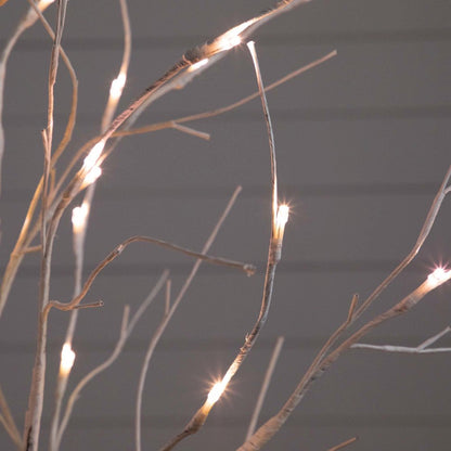 4ft. Pre-Lit Artificial White Birch Tree with 51 White LED Lights