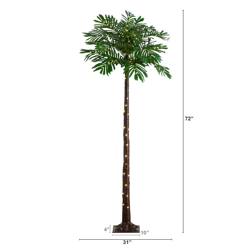 6ft. UV Resistant Lighted Artificial Palm Tree