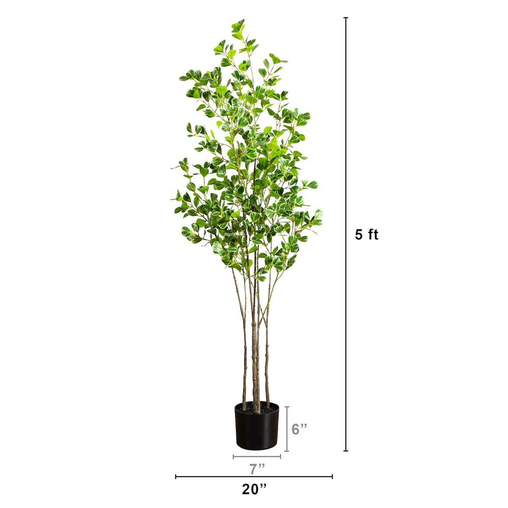 5ft. Artificial Heart Shaped Ficus Leaf Tree