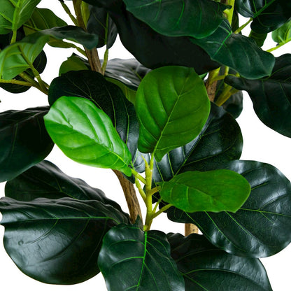 4ft. Artificial Lush Fiddle Leaf Tree in Decorative White Planter