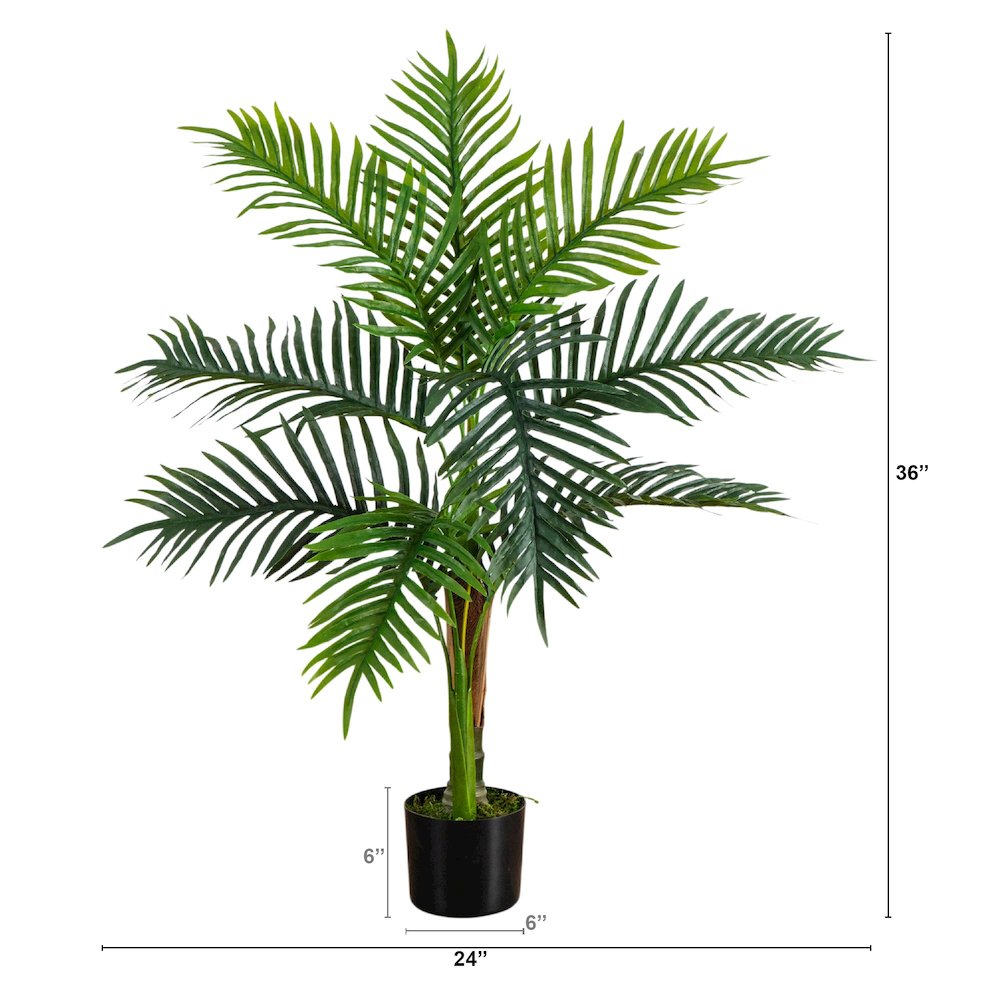 3ft. UV Resistant Artificial Double Robellini Palm Tree (Indoor/Outdoor)