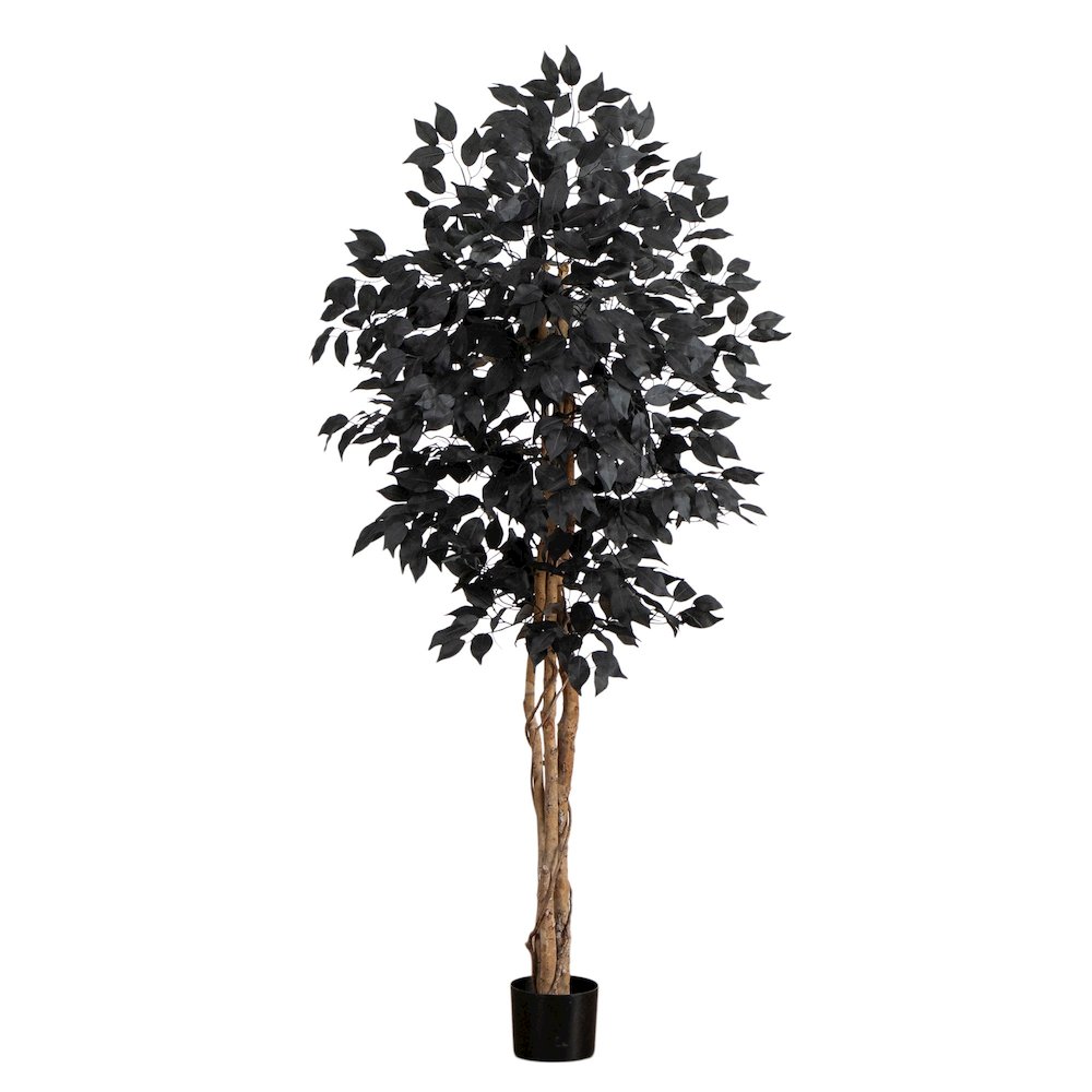 5ft. Artificial Halloween Black Ficus Tree with Natural Trunk