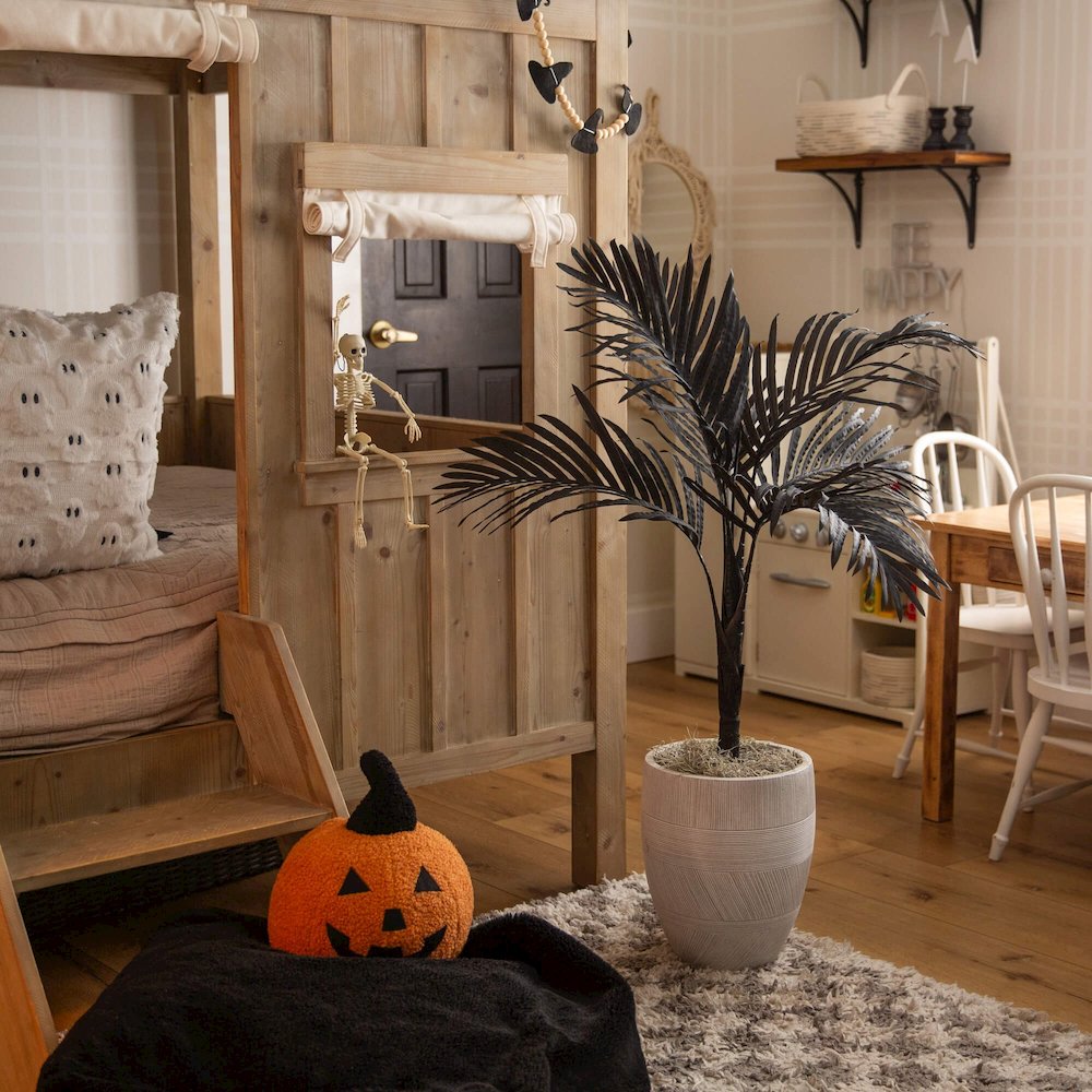 3ft. Artificial Halloween Black Golden Cane Tree