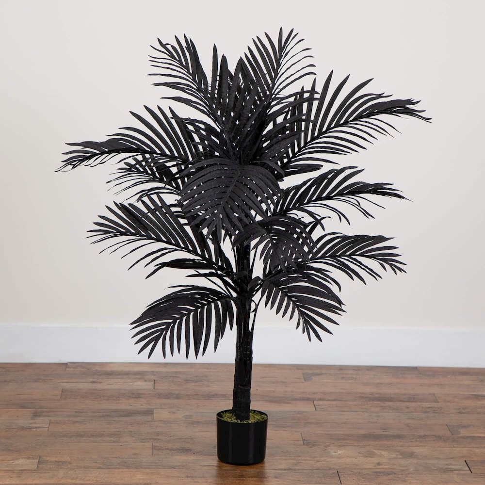 4ft. Artificial Halloween Black Golden Cane Tree