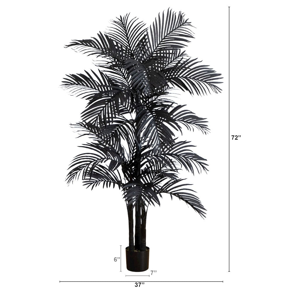 6ft. Artificial Halloween Black Golden Cane Tree