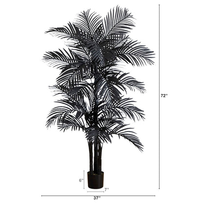 6ft. Artificial Halloween Black Golden Cane Tree
