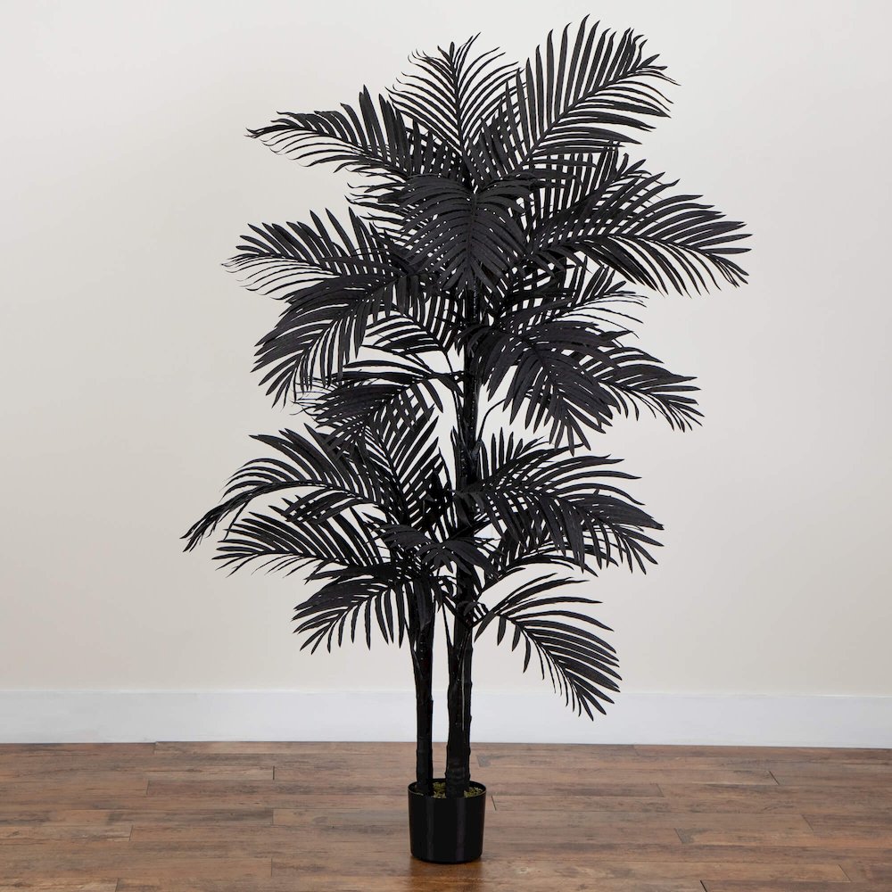 6ft. Artificial Halloween Black Golden Cane Tree