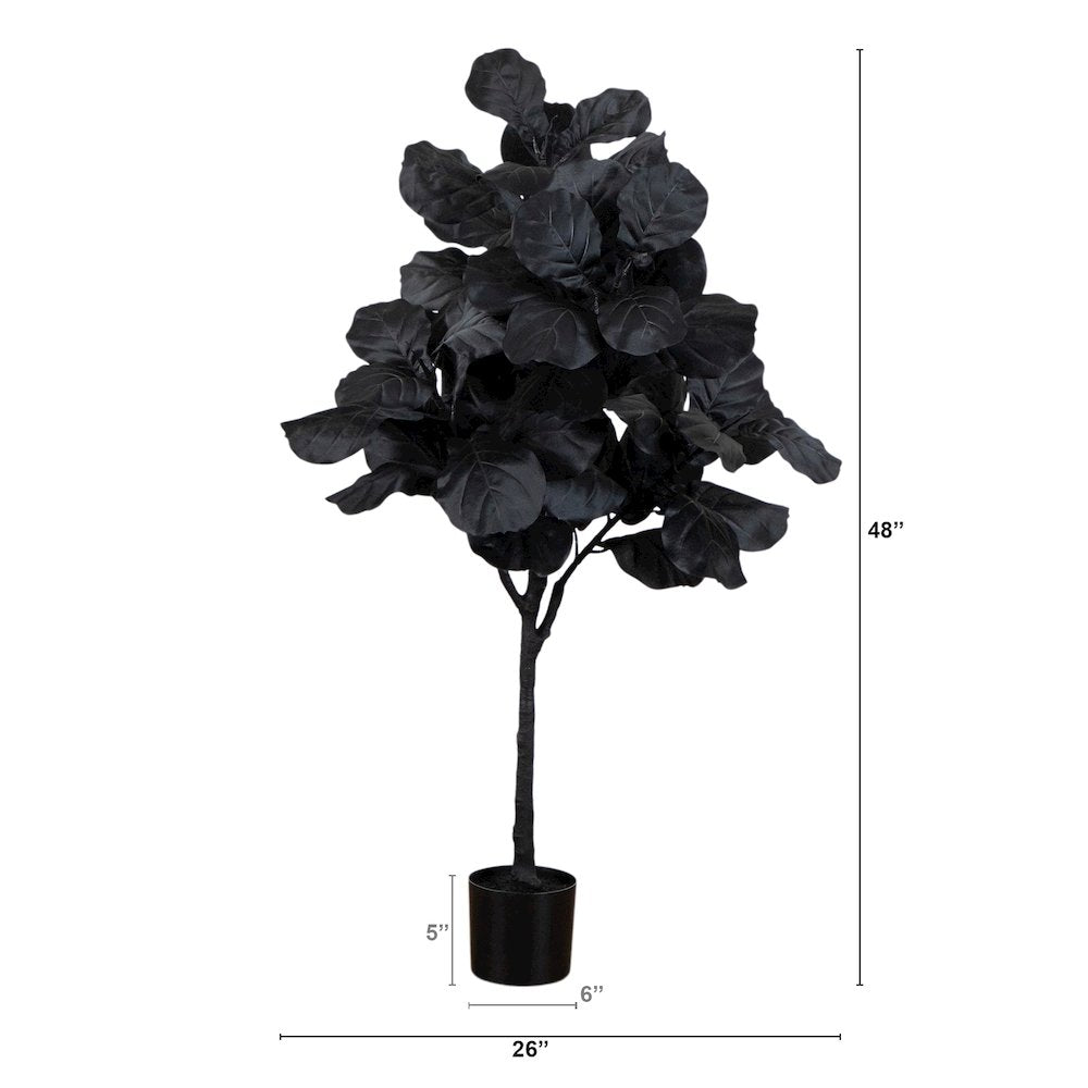 4ft. Artificial Halloween Black Fiddle Leaf Tree
