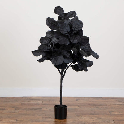 4ft. Artificial Halloween Black Fiddle Leaf Tree