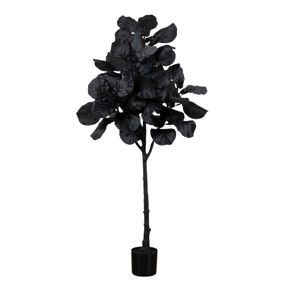 5ft. Artificial Halloween Black Fiddle Leaf Tree