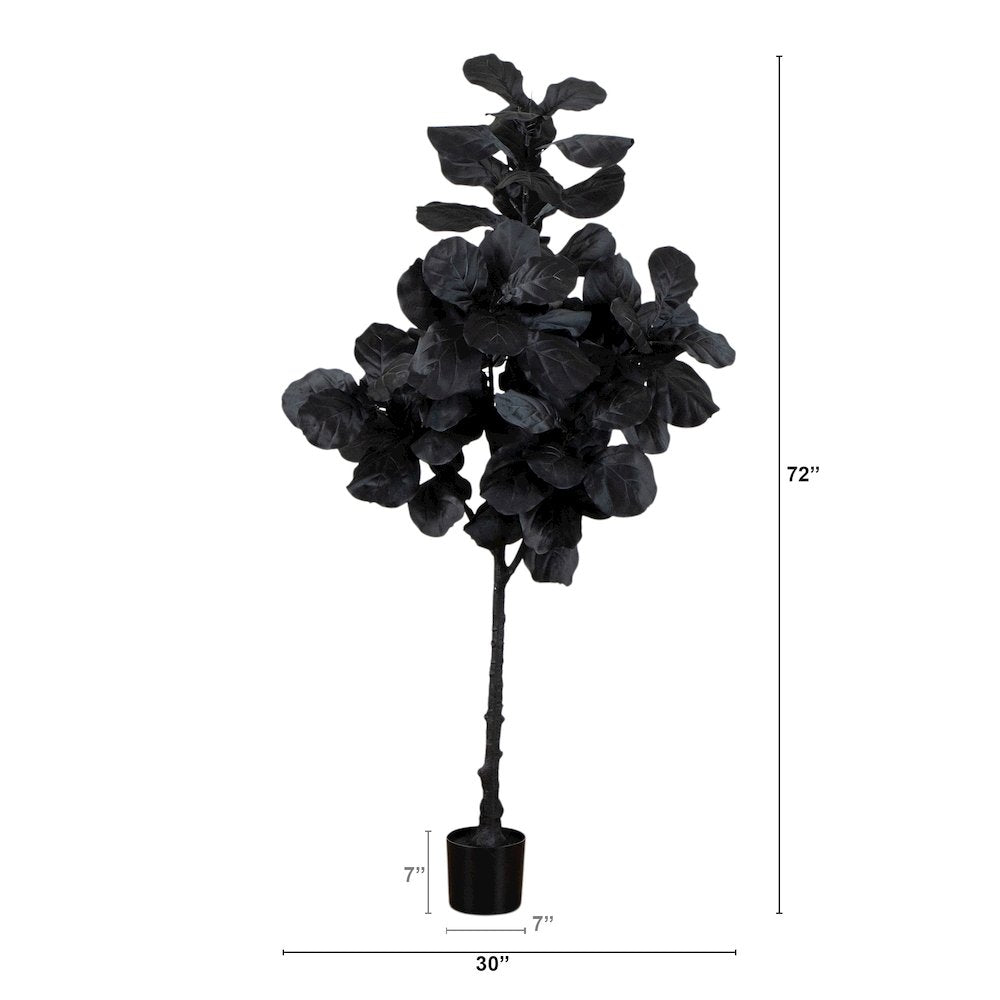 6ft. Artificial Halloween Black Fiddle Leaf Tree
