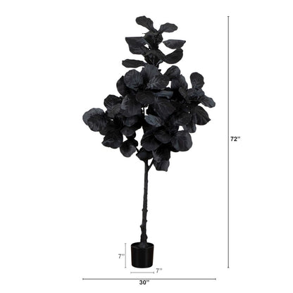 6ft. Artificial Halloween Black Fiddle Leaf Tree