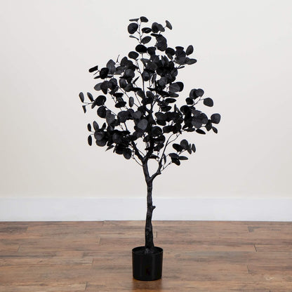 4ft. Artificial Halloween Black Eucalyptus Tree