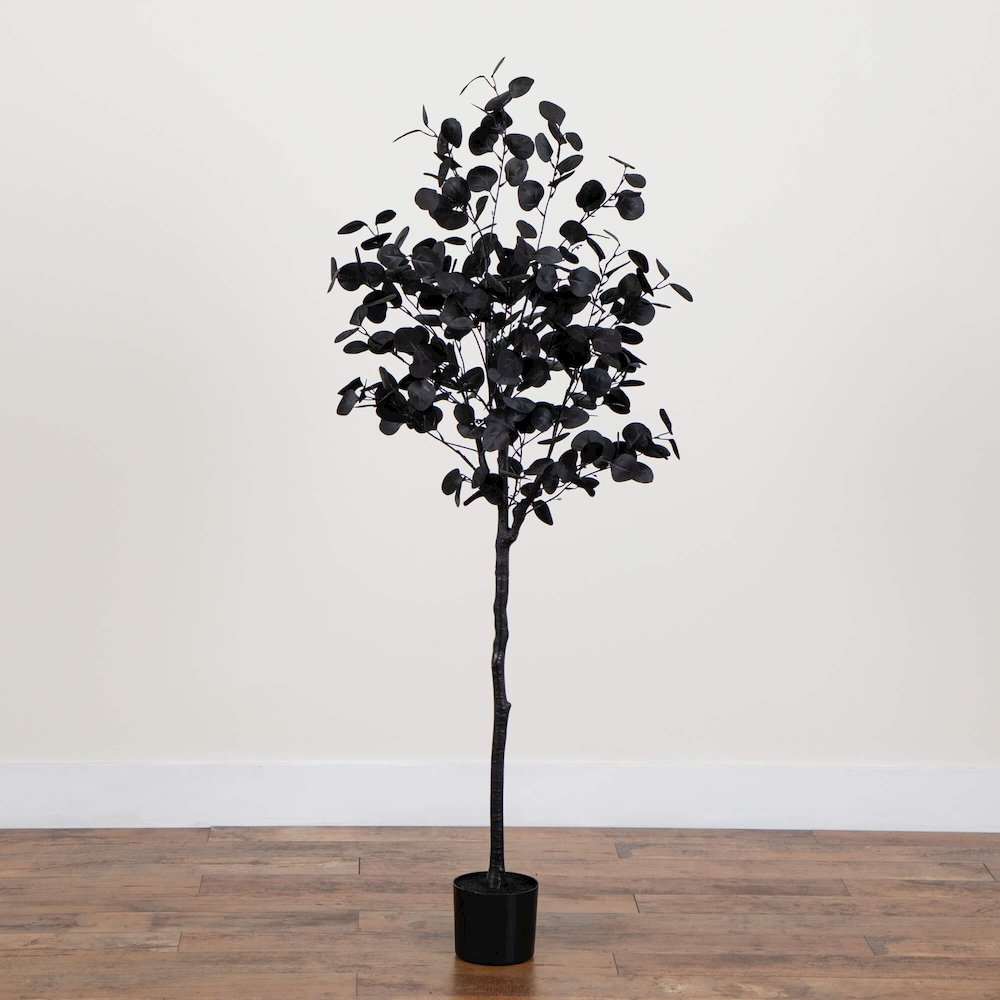 5ft. Artificial Halloween Black Eucalyptus Tree