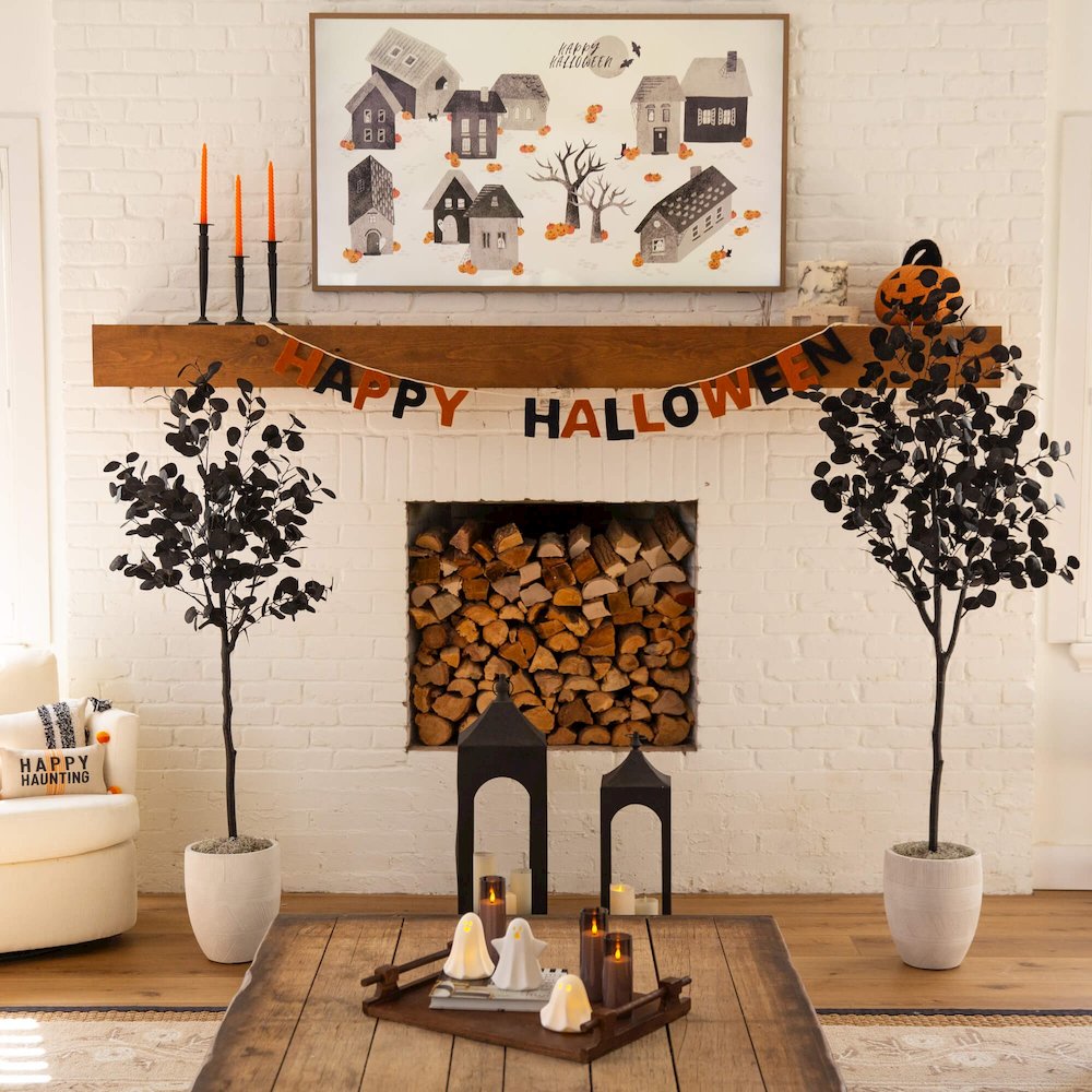 5ft. Artificial Halloween Black Eucalyptus Tree