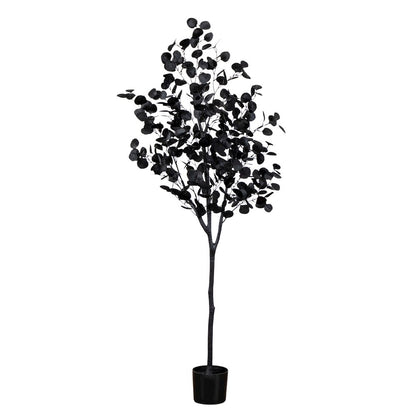 6ft. Artificial Halloween Black Eucalyptus Tree