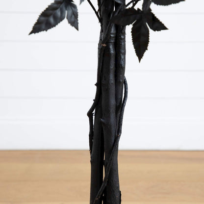 4ft. Artificial Halloween Black Maple Tree with Natural Trunk