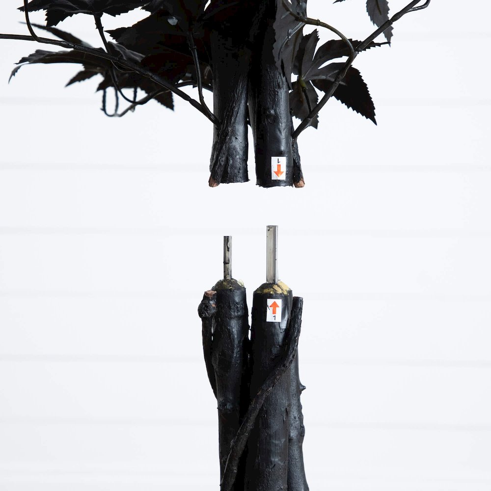 5ft. Artificial Halloween Black Maple Tree with Natural Trunk