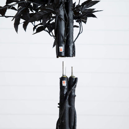 6ft. Artificial Halloween Black Maple Tree with Natural Trunk