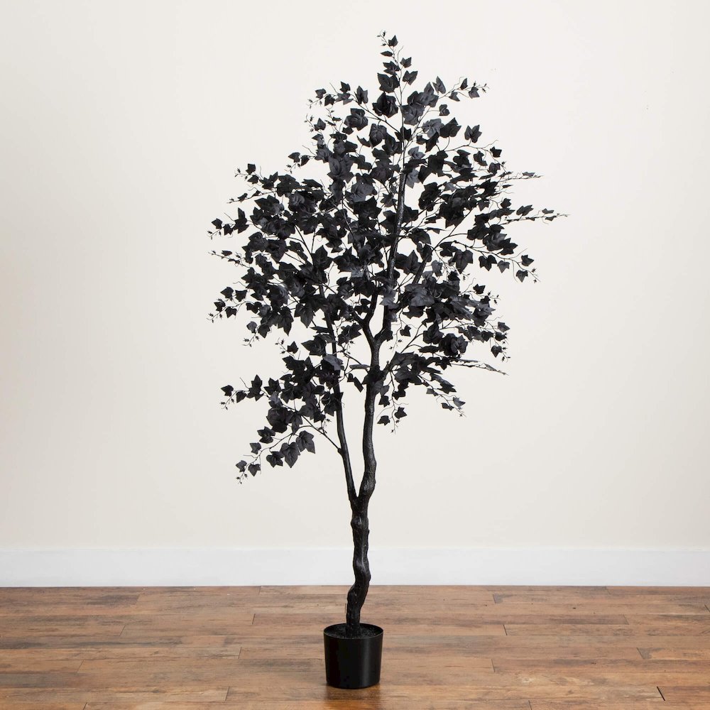 6ft. Artificial Halloween Black Maple Tree
