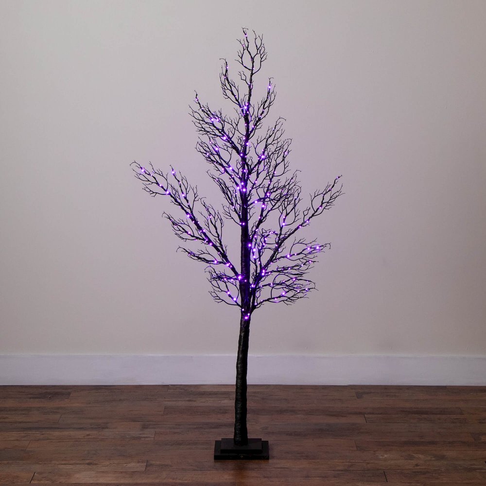 5ft. Pre-Lit Halloween Minimalist Twig Artificial Fall Tree with 240 LED Lights