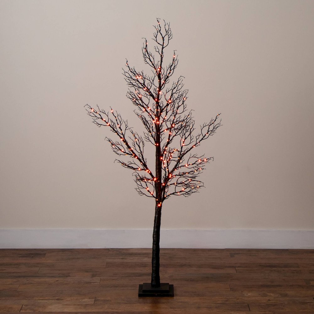 5ft. Pre-Lit Halloween Minimalist Twig Artificial Fall Tree with 240 LED Lights