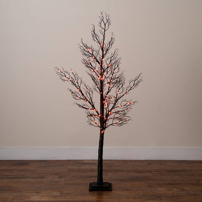 5ft. Pre-Lit Halloween Minimalist Twig Artificial Fall Tree with 240 LED Lights