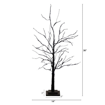 3ft. Pre-Lit Halloween Black Twig Artificial Tree with 80 LED Lights