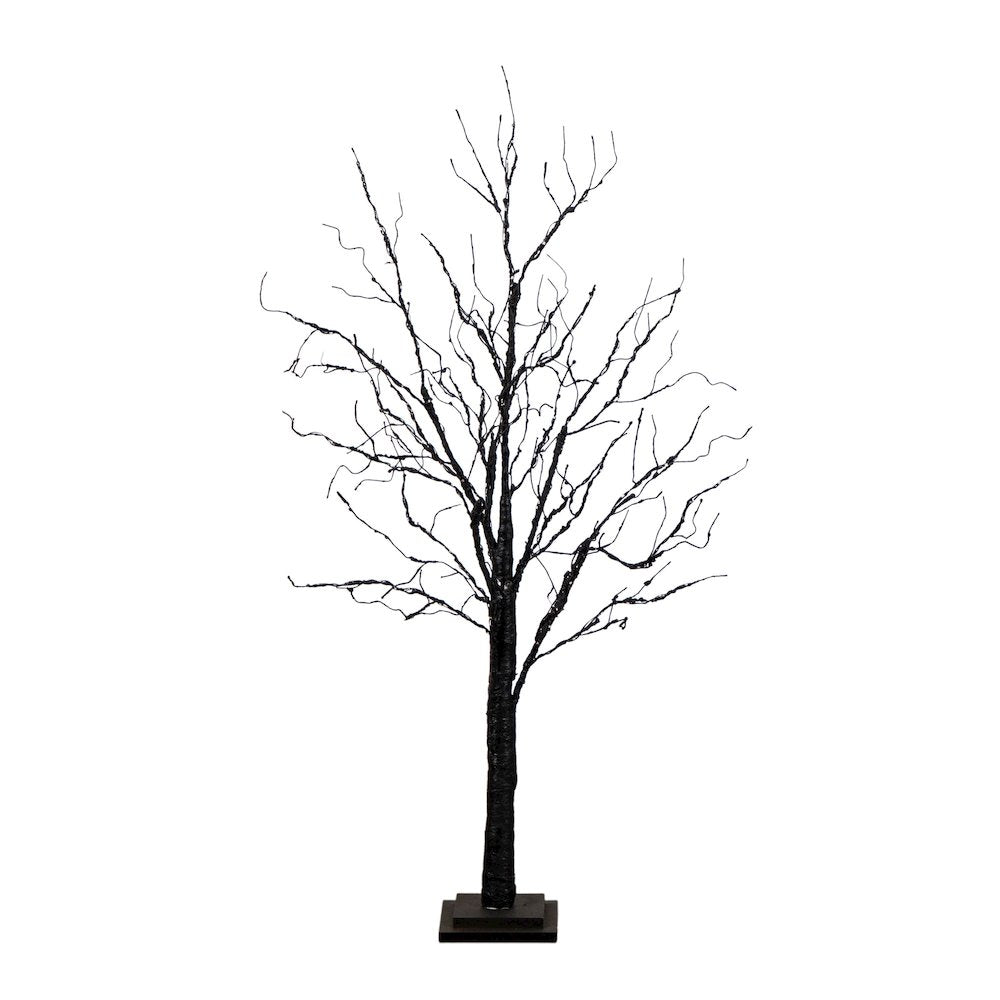 4ft. Pre-Lit Halloween Black Twig Artificial Tree with 180 LED Lights