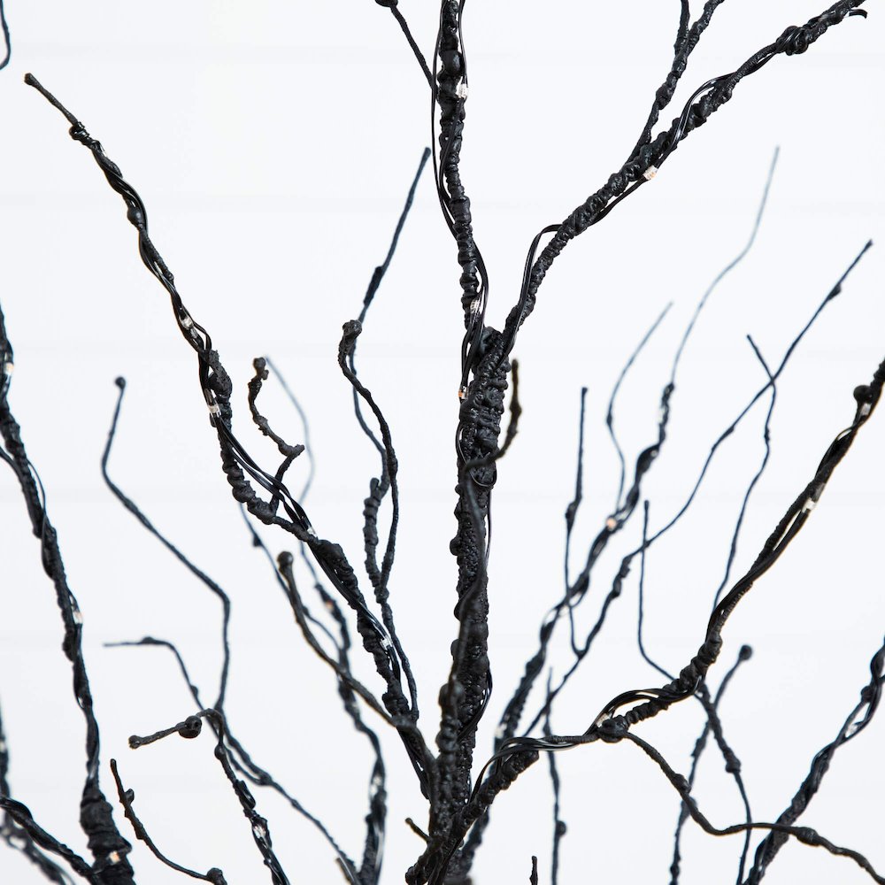 4ft. Pre-Lit Halloween Black Twig Artificial Tree with 180 LED Lights