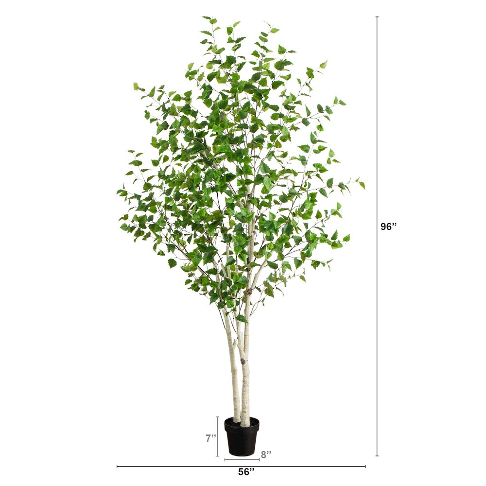 8ft. Artificial Birch Tree with Real Touch Leaves