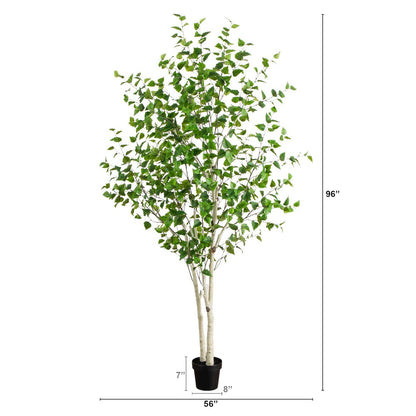 8ft. Artificial Birch Tree with Real Touch Leaves