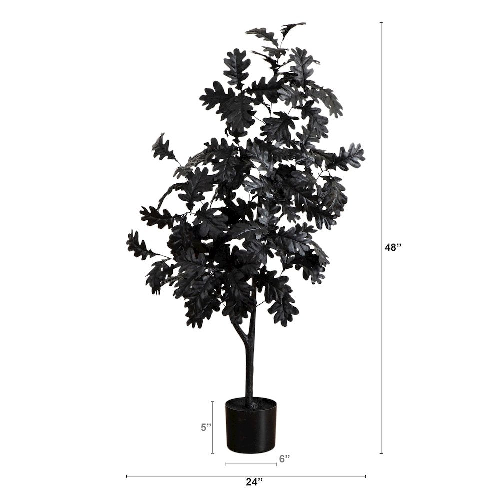 4ft. Artificial Halloween Black Oak Tree