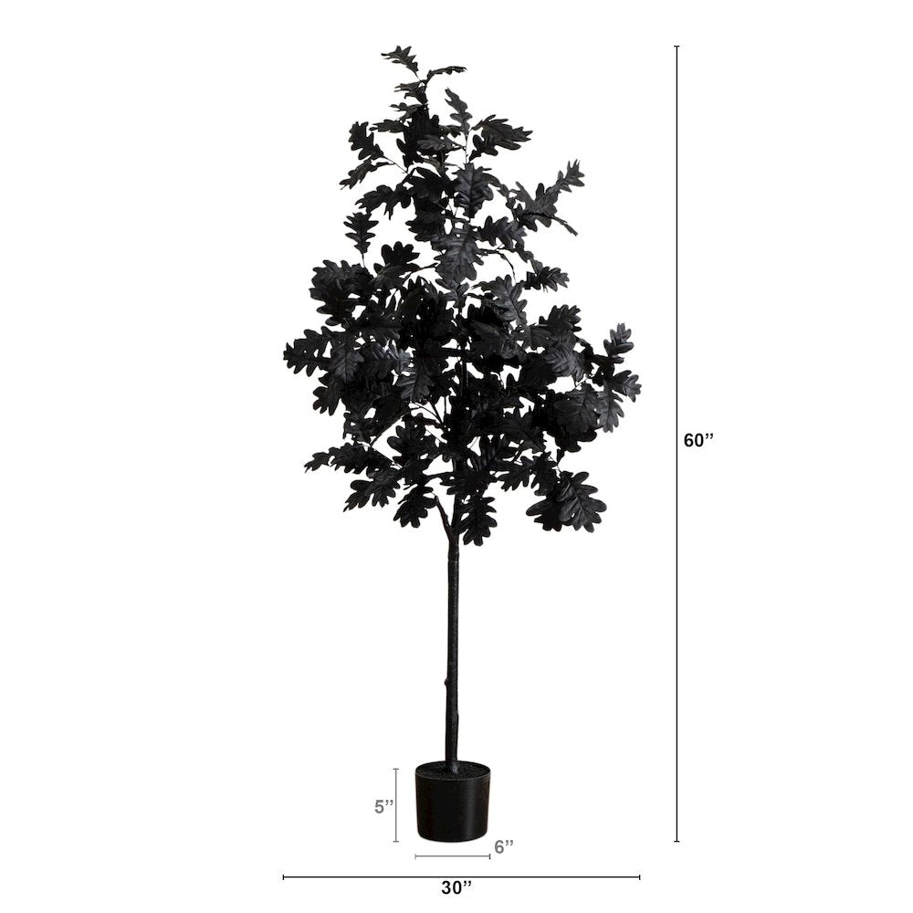 5ft. Artificial Halloween Black Oak Tree