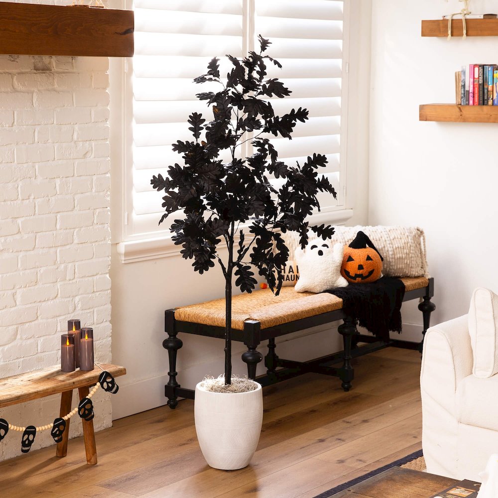 5ft. Artificial Halloween Black Oak Tree