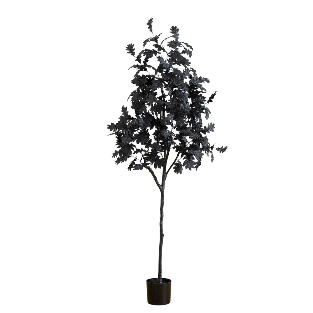 6ft. Artificial Halloween Black Oak Tree
