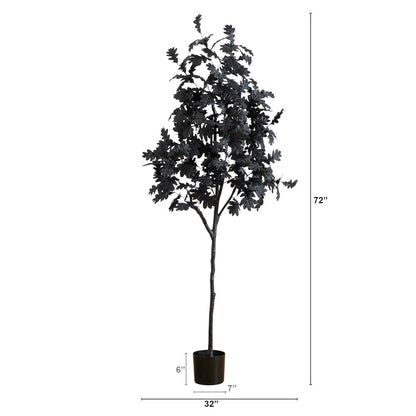 6ft. Artificial Halloween Black Oak Tree